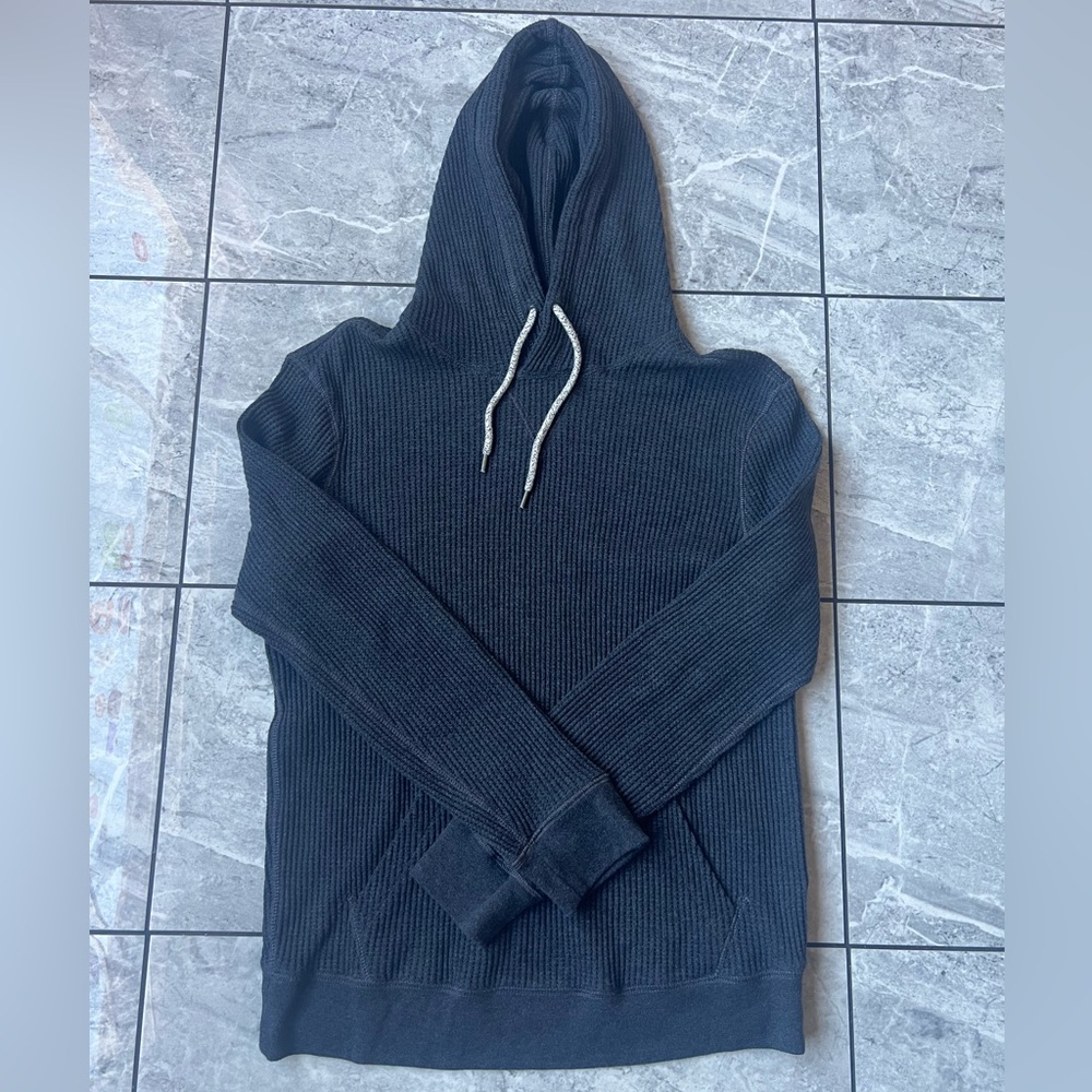 American Eagle Men’s GrayWaffle Knit Pullover Hoodie XS